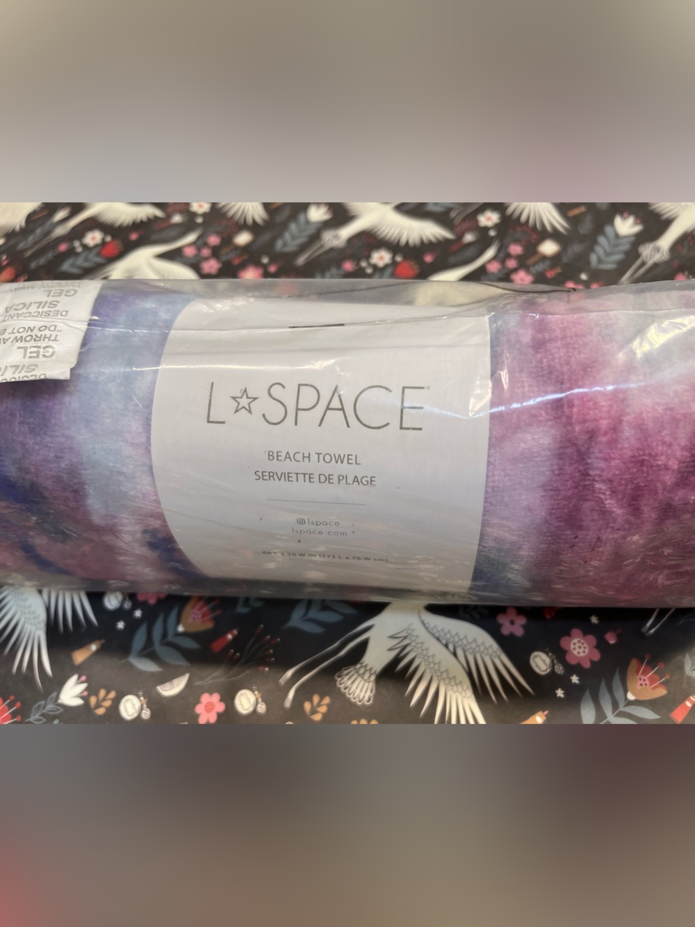 l*space Gradient Tie-Dye Beach Towel in Purple and Blue Hues